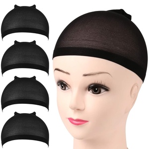 image:imageFandamei Wig Cap 4PCS Black Mesh Wig Cap Net Closed End Hair Mesh Net Wig Caps Liner Weaving Caps for Women Men KidsNylon Wig Cap