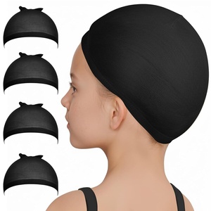 image:imageFandamei Wig Cap 4PCS Wig Cap for Kids Light Brown Stretchy Stocking Caps for Wigs Natural for Halloween CosplayBlack