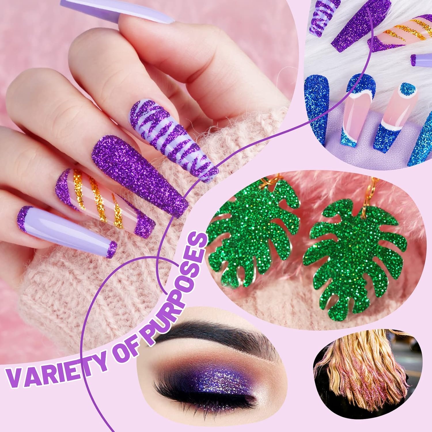image:imageFANDAMEI 12 Pieces Fine Glitter 12 Colors 10g Glitter Shake Jar Set Extra Fine Glitter Powder for Arts Crafts Painting Decoration Body Face Makeup Nail Art Pigment