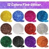 image:imageFANDAMEI 12 Pieces Fine Glitter 12 Colors 10g Glitter Shake Jar Set Extra Fine Glitter Powder for Arts Crafts Painting Decoration Body Face Makeup Nail Art Pigment