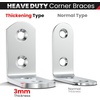 image:imageFANDAMEI 8 PCS Heavy Duty Corner Brace 40x40mm Stainless Steel Joint Right Angle Brackets with Screws 90 Degree Wall Brackets Hanger for Shelves Tables Dressers Chairs Silver