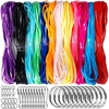 image:imageFandamei Lanyard String Kit 12 Colors Plastic Lacing Cord Glossy Bright Color Lanyard String for Crafts Bracelets and Jewelry Making Weaving Kit Plastic for BraceletsGlossy