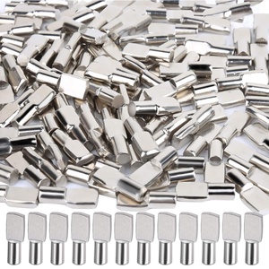 image:imageFANDAMEI 100 PCS Shelf Pins Metal Nickel Support Pegs Shelf Support Pegs 5mm Shelf Pins Spoon Shaped Cabinet Support Pins Holder 5mm