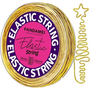 image:imageFANDAMEI 12mm Metallic Elastic String Gold Stretch Cord for Craft Gift Jewelry Making Elastic Cords Ribbon for Hair Braids Elastic String for Bracelets Beading Cord Stretchy Christmas Crafts DIYAGold