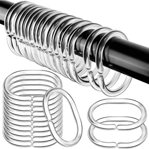 image:imageFANDAMEI 36 Pieces Shower Curtain Rings Plastic Shower Curtain Hooks Hanger for Bathroom Shower Window Rod C Shaped Shower Hooks for Shower Curtain