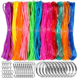 image:imageFandamei Lanyard String Kit 12 Colors Plastic Lacing Cord Glossy Bright Color Lanyard String for Crafts Bracelets and Jewelry Making Weaving Kit Plastic for BraceletsGlossyGlitter