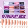 image:imageFANDAMEI Press On Nails Long Coffin 12 Color 240PCS Full Cover Long Ballerina Fake Nails Acrylic False Nail Tips with 10g Nail Glue 12 Solid Color Glossy False Nail for Women Girls Nail Art DIY