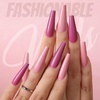 image:imageFANDAMEI Press On Nails Long Coffin 12 Color 240PCS Full Cover Long Ballerina Fake Nails Acrylic False Nail Tips with 10g Nail Glue 12 Solid Color Glossy False Nail for Women Girls Nail Art DIY