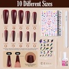 image:imageFANDAMEI Press on Nails Long 13 Packs 312 PCS Glossy Press on Nails Long Coffin Full Cover Long Ballerina Fake Nails Acrylic False Nail Tips with Nail Glue Nail Rhinestones Nail Art Stickers