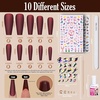 image:imageFANDAMEI Press on Nails Long Matte 13 Packs 312 PCS Press on Nails Long Coffin Full Cover Long Ballerina Fake Nails Acrylic False Nail Tips with Nail Glue Nail Rhinestones Nail Art Stickers