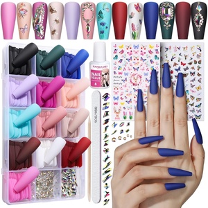 image:imageFANDAMEI Press on Nails Long Matte 13 Packs 312 PCS Press on Nails Long Coffin Full Cover Long Ballerina Fake Nails Acrylic False Nail Tips with Nail Glue Nail Rhinestones Nail Art Stickers