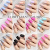 image:imageFANDAMEI Press on Nails Short 24 Packs 576PCS Short Round Press on Nails 24 Glossy Color Small Fake Glue on Nails with 7g Nail Glue 24 Color False Nail for Small Nails and handsMedium Square Matte