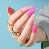 image:imageFANDAMEI Press on Nails Short 24 Packs 576PCS Short Round Press on Nails 24 Glossy Color Small Fake Glue on Nails with 7g Nail Glue 24 Color False Nail for Small Nails and handsMedium Almond Glossy