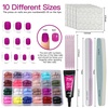 image:imageFANDAMEI Press on Nails Short 24 Packs 576PCS Short Round Press on Nails 24 Glossy Color Small Fake Glue on Nails with 7g Nail Glue 24 Color False Nail for Small Nails and handsShort Round Matte