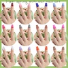 image:imageFANDAMEI Press on Nails Short 24 Packs 576PCS Short Round Press on Nails 24 Glossy Color Small Fake Glue on Nails with 7g Nail Glue 24 Color False Nail for Small Nails and handsMedium Square Glossy
