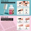 image:imageFANDAMEI Press on Nails Short 24 Packs 576PCS Short Round Press on Nails 24 Glossy Color Small Fake Glue on Nails with 7g Nail Glue 24 Color False Nail for Small Nails and handsMedium Almond Glossy