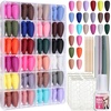 image:imageFANDAMEI Press on Nails Short 24 Packs 576PCS Short Round Press on Nails 24 Glossy Color Small Fake Glue on Nails with 7g Nail Glue 24 Color False Nail for Small Nails and handsMedium Almond Matte