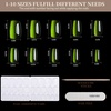 image:imageFANDAMEI Cat Eye Press On Nails 6 Colors Press On Nails Short Square Natural Fake Nails Fine Diamond Shine Glossy Ombre Cat Eye Nails for Women with Salon Quality Press on Nails Kitcat eyefrench tip