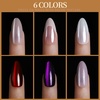 image:imageFANDAMEI Cat Eye Press On Nails 6 Colors Press On Nails Short Square Natural Fake Nails Fine Diamond Shine Glossy Ombre Cat Eye Nails for Women with Salon Quality Press on Nails Kitcat eyechromefrench tip