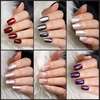 image:imageFANDAMEI Cat Eye Press On Nails 6 Colors Press On Nails Short Square Natural Fake Nails Fine Diamond Shine Glossy Ombre Cat Eye Nails for Women with Salon Quality Press on Nails Kitcat eyeombre