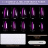 image:imageFANDAMEI Cat Eye Press On Nails 6 Colors Press On Nails Short Square Natural Fake Nails Fine Diamond Shine Glossy Ombre Cat Eye Nails for Women with Salon Quality Press on Nails Kitcat eyechromefrench tip