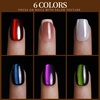image:imageFANDAMEI Cat Eye Press On Nails 6 Colors Press On Nails Short Square Natural Fake Nails Fine Diamond Shine Glossy Ombre Cat Eye Nails for Women with Salon Quality Press on Nails Kitcat eyefrench tip