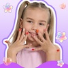 image:imageFANDAMEI Press On Nails for Girls 12 Style Press On Nails for Kids 6 Sheet Heart Fruit Flower Nail Stickers for Kids 3D Rhinestone Stickers Face Gems Mermaid Colorful Nail Art Kit for Girlsshort oval glossymermaidfrench tipsglitter