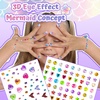 image:imageFANDAMEI Press On Nails for Girls 12 Style Press On Nails for Kids 6 Sheet Heart Fruit Flower Nail Stickers for Kids 3D Rhinestone Stickers Face Gems Mermaid Colorful Nail Art Kit for Girlsshort oval glossymermaidfrench tipsglitter