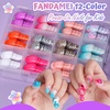 image:imageFANDAMEI Press On Nails for Girls 12 Style Press On Nails for Kids 6 Sheet Heart Fruit Flower Nail Stickers for Kids 3D Rhinestone Stickers Face Gems Mermaid Colorful Nail Art Kit for Girlsshort oval glossymermaidfrench tipsglitter