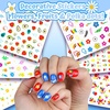 image:imageFANDAMEI Press On Nails for Girls 12 Style Press On Nails for Kids 6 Sheet Heart Fruit Flower Nail Stickers for Kids 3D Rhinestone Stickers Face Gems Mermaid Colorful Nail Art Kit for Girlsshort oval glitterpolka dotslineflower