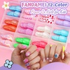 image:imageFANDAMEI Press On Nails for Girls 12 Style Press On Nails for Kids 6 Sheet Heart Fruit Flower Nail Stickers for Kids 3D Rhinestone Stickers Face Gems Mermaid Colorful Nail Art Kit for Girlsshort oval ombreglitterpolka dotscandy