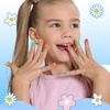 image:imageFANDAMEI Press On Nails for Girls 12 Style Press On Nails for Kids 6 Sheet Heart Fruit Flower Nail Stickers for Kids 3D Rhinestone Stickers Face Gems Mermaid Colorful Nail Art Kit for Girlsshort oval glitterpolka dotslineflower