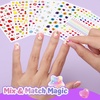 image:imageFANDAMEI Press On Nails for Girls 12 Style Press On Nails for Kids 6 Sheet Heart Fruit Flower Nail Stickers for Kids 3D Rhinestone Stickers Face Gems Mermaid Colorful Nail Art Kit for Girlsshort oval glossymermaidfrench tipsglitter