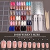 image:imageFANDAMEI Press on Nails 24 Colors 576PCS Press on Nails Almond Matte Glossy Fake Nails Short Almond Glitter Fake Nails Press on Nails French Tip Natural for Nail Artmatteglossyglitterfrench square nails