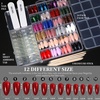image:imageFANDAMEI Press on Nails 24 Colors 576PCS Press on Nails Almond Matte Glossy Fake Nails Short Almond Glitter Fake Nails Press on Nails French Tip Natural for Nail Artcat eyeglossyglitterfrench almond nails