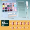 image:imageFANDAMEI Press on Nails 24 Colors 576PCS Press on Nails Almond Matte Glossy Fake Nails Short Almond Glitter Fake Nails Press on Nails French Tip Natural for Nail Artcat eyeglossyglitterfrench oval nails
