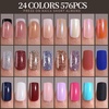 image:imageFANDAMEI Press on Nails 24 Colors 576PCS Press on Nails Almond Matte Glossy Fake Nails Short Almond Glitter Fake Nails Press on Nails French Tip Natural for Nail Artmatteglossyglitterfrench square nails
