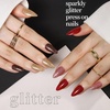 image:imageFANDAMEI Press on Nails 24 Colors 576PCS Press on Nails Almond Matte Glossy Fake Nails Short Almond Glitter Fake Nails Press on Nails French Tip Natural for Nail Artcat eyeglossyglitterfrench almond nails