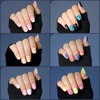 image:imageFANDAMEI Press on Nails 24 Colors 576PCS Press on Nails Short Square Matte Glossy Glitter Nails Short Round Natural Fit Lightweight Fake Nails Natural for Nail Artfine glitterchunky glitterglossyfrench tip