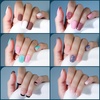 image:imageFANDAMEI Press on Nails 24 Colors 576PCS Press on Nails Short Square Matte Glossy Glitter Nails Short Round Natural Fit Lightweight Fake Nails Natural for Nail Artmatteglossyglitterfrench tip