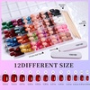 image:imageFANDAMEI Press on Nails 24 Colors 576PCS Press on Nails Short Square Matte Glossy Glitter Nails Short Round Natural Fit Lightweight Fake Nails Natural for Nail Artglossycat eyefrench tip