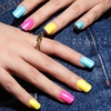 image:imageFANDAMEI Press on Nails Short 12 Packs 288PCS Press on Nails Short Round 12 Glossy Bright Color Fake Nails Super Natural Lightweight False Nails with Nail Glue for Nail Art