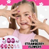 image:imageFANDAMEI Press on Nails for Girls 6 Styles 144PCS Press on Nails for Kids Little Girl Nails Press on Short Round with Nail Charms and Gems Fake nails for Kids Girls with Adhesive Tabscandyflowerfruitstar