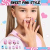 image:imageFANDAMEI Press on Nails for Girls 6 Styles 144PCS Press on Nails for Kids Little Girl Nails Press on Short Round with Nail Charms and Gems Fake nails for Kids Girls with Adhesive Tabsflowerfruitstarheart