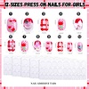 image:imageFANDAMEI Press on Nails for Girls 6 Styles 144PCS Press on Nails for Kids Little Girl Nails Press on Short Round with Nail Charms and Gems Fake nails for Kids Girls with Adhesive Tabscandyflowerfruitstar