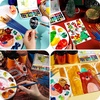 image:imageFANDAMEI Round Paint Tray Palettes and Paint Brushes Set Paintbrushes 3 PCS Plastic Paint Palettes Pallets 10 PCS Acrylic Paint Brushes Nylon Hair Painting Brushes for Acrylic Oil WatercolorBlue