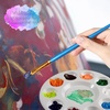 image:imageFANDAMEI Round Paint Tray Palettes and Paint Brushes Set Paintbrushes 3 PCS Plastic Paint Palettes Pallets 10 PCS Acrylic Paint Brushes Nylon Hair Painting Brushes for Acrylic Oil WatercolorBlue