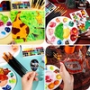 image:imageFANDAMEI Round Paint Tray Palettes and Paint Brushes Set Paintbrushes 3 PCS Plastic Paint Palettes Pallets 10 PCS Acrylic Paint Brushes Nylon Hair Painting Brushes for Acrylic Oil WatercolorBlack