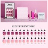 image:imageFANDAMEI Short Press on Nails 24PCS Press on Nails Short Round 12PCS Purple with 12PCS Pink Glossy Natural Fit Lightweight Gel Square