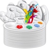image:imageFANDAMEI 20 PCS Oval Paint Tray Palettes Plastic Paint Tray Palette Paint Palette Paint Pallets with Thumb Hole Paint Holder Tray for Kids Paint Trays for Kids Paint Trays for Acrylic Paint1